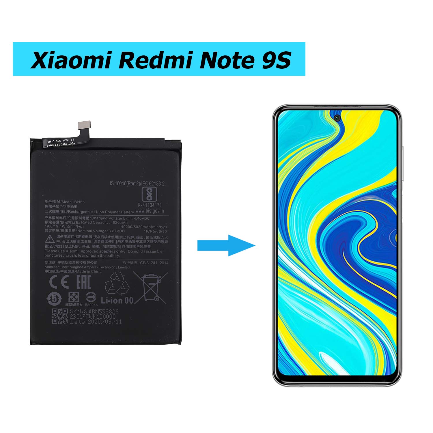 Amazon.com: Vvsialeek BN55 Replacement Battery Compatible with MI